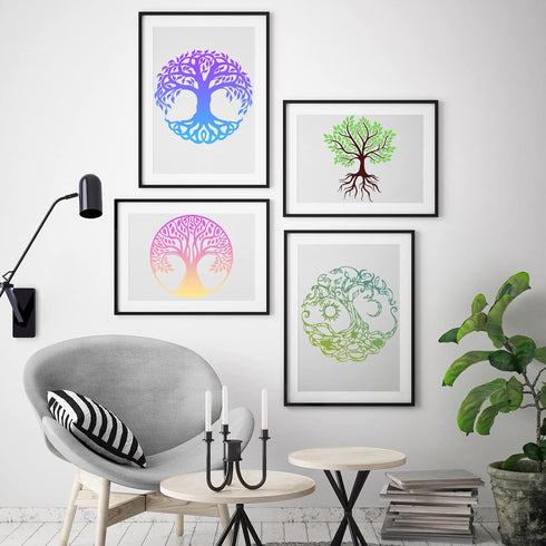 16Pcs 6 x 6 Inch Tree of Life Stencil, Reusable Stencils for Painting on Wood Decoration Painting Templates for Wall Floor DIY Decorations Christm...