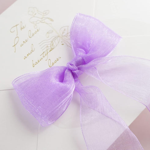 HUIHUANG Organza Ribbon 1 inch Purple Sheer Chiffon Ribbon for Cake Boxes Wedding Invitations Gift Wrapping Floral Bouquet Gift Basket Bows DIY Cr...