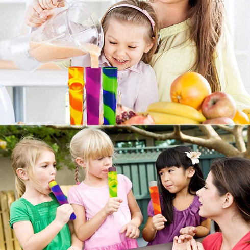 Popsicle Molds,6 Pieces Silicone Ice Pop Molds,Drip Free Popsicle Maker for Kids,BPA Free Freezer Tubes with Lids,For Snacks,Popsicle,Yogurt Stick...