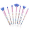 7 Pack Makeup Brush Set Stylish Glitter Cosmetics Brushes Kit Professional Blending Brush with Crystal Sequins Handle for Eye Shadow Eyeliner Foun...