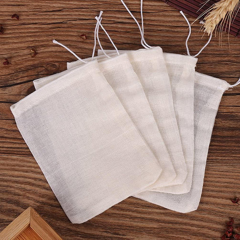 AKOAK 20 Pcs 4 x 3 Inches Muslin Drawstring Bags,Natural Unbleached Cotton Spice/Tea/Herbs Bags...