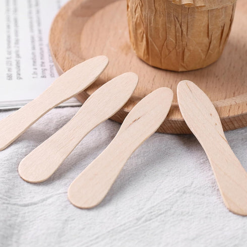 HANSGO 100PCS Wooden Ice Cream Spoons, Mini Tasting Spoons Wooden Small Dessert Spoons Sample Spoons for Crafts Tasting Sampling...