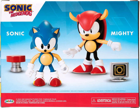 Sonic the Hedgehog 4" Action Figure 2 Pack Classic Sonic & Classic Mighty...