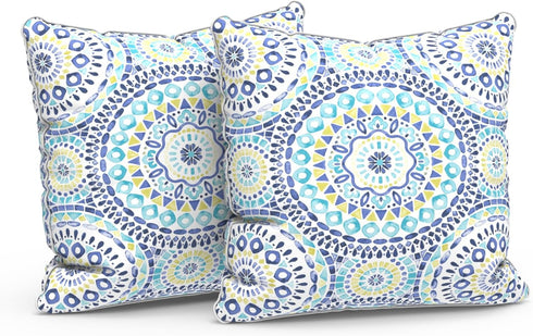 LVTXIII Pack of 2 Outdoor Throw Pillow Covers Accent Waterproof Pillow Covers ONLY, Patio Square Cushion Cases for Garden Balcony Couch Sofa Decor...