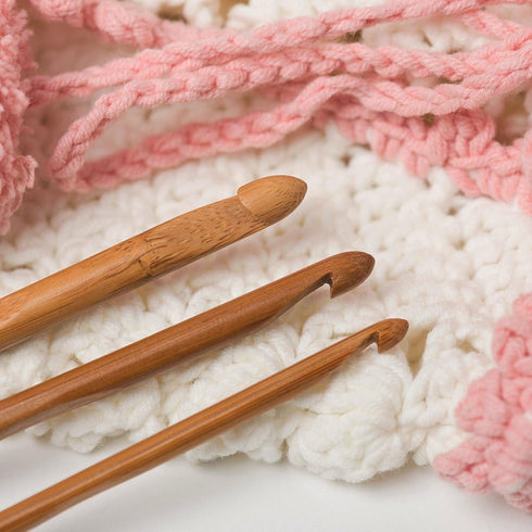 12pcs 6" Bamboo Crochet Hooks Needle Knitting Hooks Weave Yarn, 3 to 10 mm Diameters...