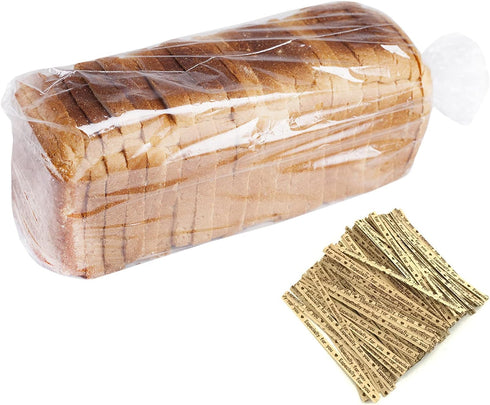 Bread Bags With Ties,100 Pieces 18x4x8 Inches Reusable Plastic Loaf Storage Bags for Homemade Bread Gift Giving...