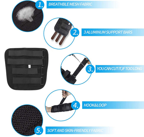 Adult Kid Elbow Brace Splint Cubital Tunnel Syndrome Adjustable Elbow Support Brace Fracture Immobilizer Protector Tennis Arm Stabilizer Night Sle...