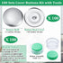 100 Sets Cover Buttons Kit with Tools Size Buttons to Cover Self Cover Buttons with Wire Backs DIY Fabric Cloth Cover Buttons (Size 45/1.1 Inch)...
