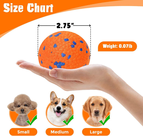 Dog Balls for Aggressive Chewers, Indestructible Bouncy Floating Balls for Training Dog Catch and Fetch, Sturdy Solid Tennis Ball Toys for Large M...