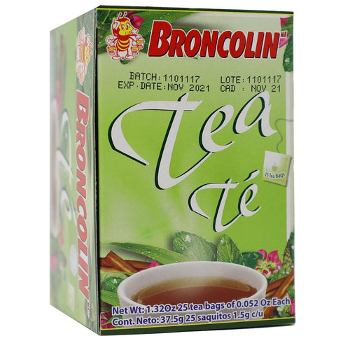 Broncolin Tea, Natural Remedy, Herbal Tea made with Plant Extracts, 2-Pack of 25 Tea Bags, 2 Boxes...