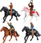 Toddmomy Riding Horse Figurine 4Pcs Action Figure Western Figurines Toys Horse Toys Plastic Horse with Rider for Kids Toddlers Farm Animal Collect...