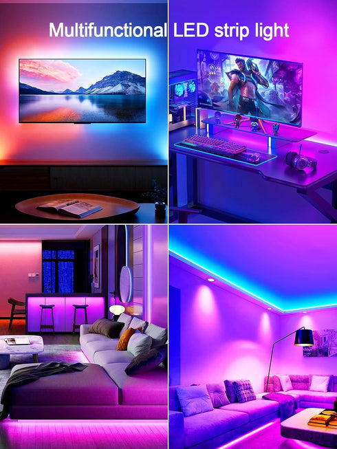 GIPOYENT TV LED Backlights, Music Sync LED TV Backlight, for 60-85 Inch TV, LED TV Light with Bluetooth Function - RGB Color Changing Light Strip ...