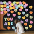 61Pcs Valentine's Day Classroom Bulletin Board Set Classroom Decoration Conversation Candy Heart Tree Cutout with Glue Points for School Wall Door...