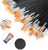 AROIC Small Paint Brushes Bulk,200 Pcs Nylon Hair Paint Brushes with Flat and Round Pointed Acrylic Paint Brushes,Craft Paint Brushes for Oil Wate...