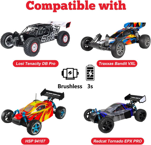 Hobbypark 12mm Hex RC 1/10 Buggy Wheels and Tires Set Height 3.46''(88mm) for Redcat Shockwave Tornado S30 EPX/PRO ExceedRC EP SunFire HSP Off Roa...