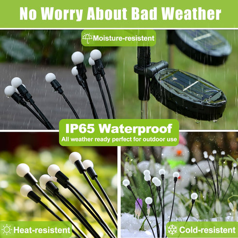 Solar Lights Outdoor Waterproof 2 Pack, Upgraded Outdoor Solar Lights for Yard Patio Garden Decor, Solar Lights for Outside Gardening Supplies, Fi...
