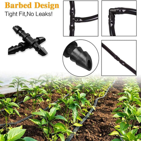 50 Psc 1/4 Inch Cross Fitting Barb 4 Ways Garden Watering Cross Fitting Drip Irrigation Hose Fits 4mm/7mm Tube(4-Way Coupling)...