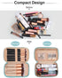 Relavel Small Makeup Bag, Travel Makeup Organizer, 2 layers Cosmetic Bag with Makeup Brush Holder, Compact Makeup Pouch for Women, Waterproof Toil...