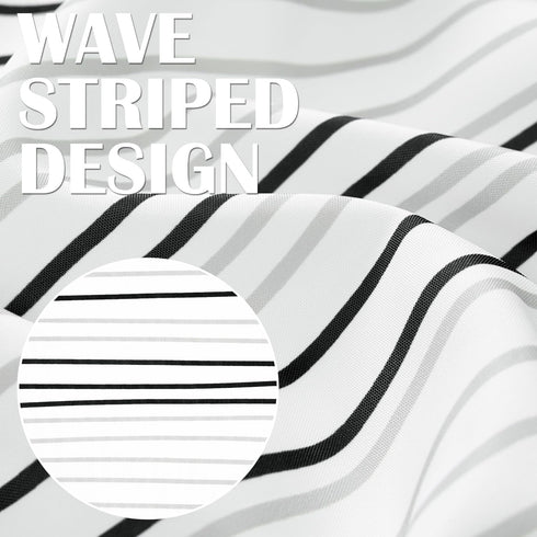 jinchan Black Grey White Striped Shower Curtain Wave Shadow Shower Curtains for Bathroom Waterproof Fabric Shower Curtain Spa Hotel Modern Abstrac...