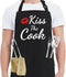 Funny Aprons for Women Men - Kiss the Cook Apron - Funny Chef Cooking BBQ Grill Aprons with 2 Pockets - Birthday Mothers Day Gifts for Mom, Wife -...
