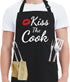 Funny Aprons for Women Men - Kiss the Cook Apron - Funny Chef Cooking BBQ Grill Aprons with 2 Pockets - Birthday Mothers Day Gifts for Mom, Wife -...
