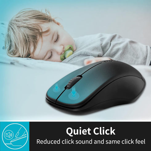 Rapoo 1680 Silent Wireless Mouse, 2.4GHz Cordless Mouse with USB Receiver, 1K DPI, 3 Buttons Computer Mouse with 12M Battery Life, Ambidextrous Co...