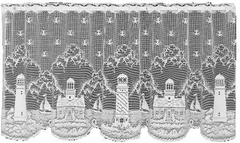 Heritage Lace Lighthouse 60-Inch Wide by 30-Inch Drop Tier, White...