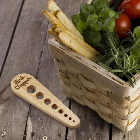 Herb Stripper Wooden Vegetable Leaf Remover Rustic Safe Kitchen Tool Cooking Gifts for Chefs and Housewives (Wooden)...