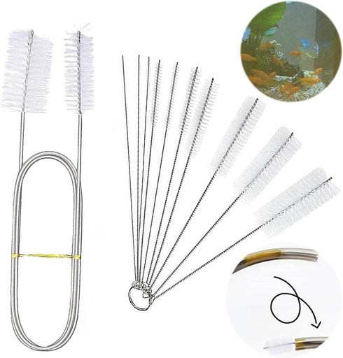 Aquarium Filter Brush Long Brush Flexible Double Ended Bristles Hose Pipe Cleaner for Fish Tank or Home Kitchen(White)...