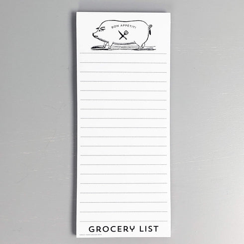 Bon Appetit Pig Refrigerator Notepads Grocery List - SET of TWO PADS...