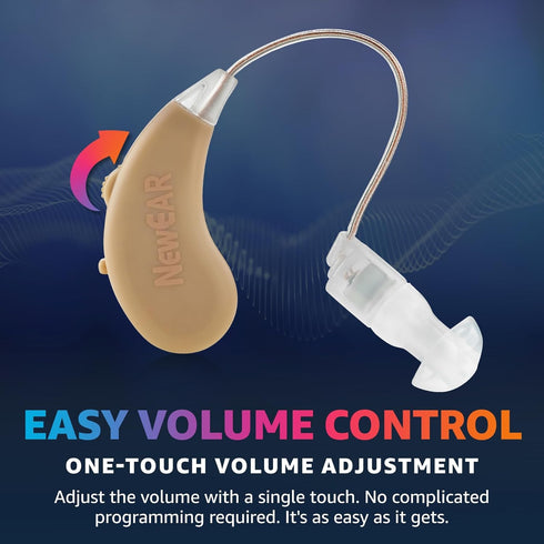 Hearing Amplifiers Set with New Digital Technology - Almost Invisible Design and Rechargeable USB Dock - Personal Pair Sound Amplifier with Adjust...