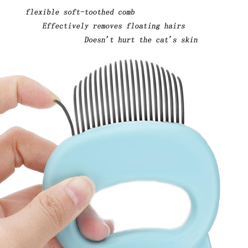 2 Pcs Pet Combs?Cat Relaxing Massager Puppy Kitten Cat Shell Comb, for Short & Long Hair, Grooming Comb for Dog & Cat Massage, Pet Slicker Brush t...