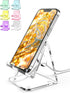 TOPGO Acrylic Cell Phone Stand, Clear Phone Holder for Office Desk, Vanity, Kitchen, Bedside Table, Compatible with iPhone/Smartphones/iPad/Switch...