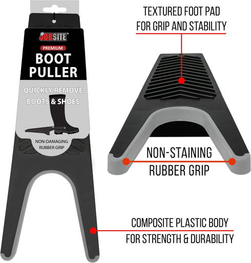 JobSite Premium Boot Puller - Rubber Grip Inlay - Shoe & Boot Remover...