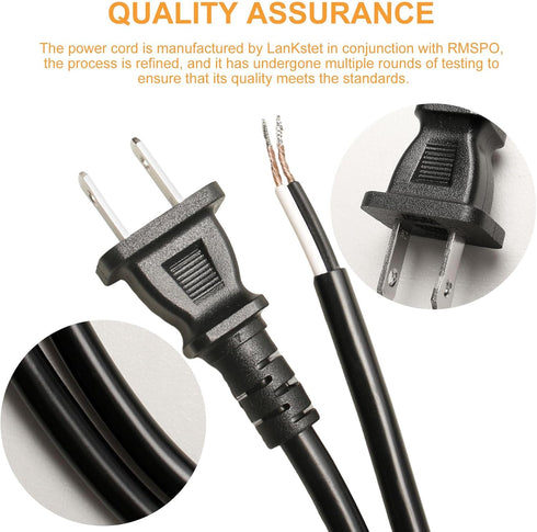 Replacement Power Cord 8FT 16/2 Power Tool Cord Supply Cable for AC Appliance for Drills, Sanders, Chop Saws, Grinders, Vacuums, Miter Saws, Appli...