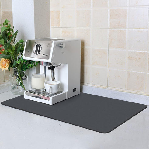 Coffee Mat - 12" x 20" Middle Kitchen Absorbent Mat for Countertop - Easy to Clean Coffee Bar Mat for Coffee Machine, Coffee Maker, Espresso Machi...