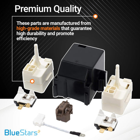 BlueStars 8201786 Compressor Relay Start Device Kit – Refrigerator Start Device, Compressor Relay Start Kit Replacement Part, Replaces 2212194 2188829 2188830 2220475 AP3885081 2216697