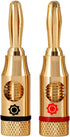24K Gold Plated Speaker Banana Plugs – 12 Pairs/ 24 pcs – Open Screw Type, for Speaker Wire, Home Theater, Wall Plates and More (12 Red, 12 Black)...