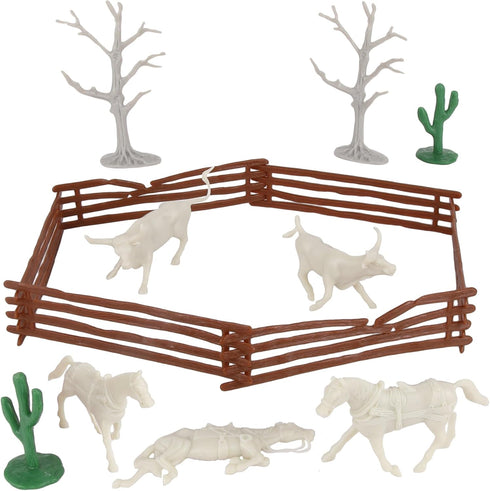 BMC CTS Desert Western Ranch - 15pc Plastic Figure Playset Diorama Accessories...