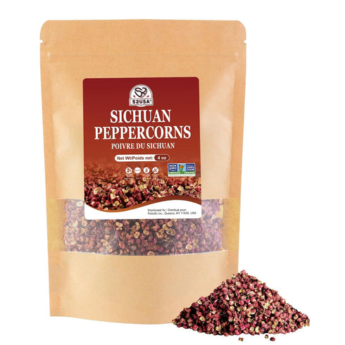 52USA Sichuan Peppercorn, Szechuan Peppercorns(4OZ), Authentic Szechuan Red Peppercorn, Less Seeds, Strong Flavor, Whole Sichuan Red Peppercorns, ...