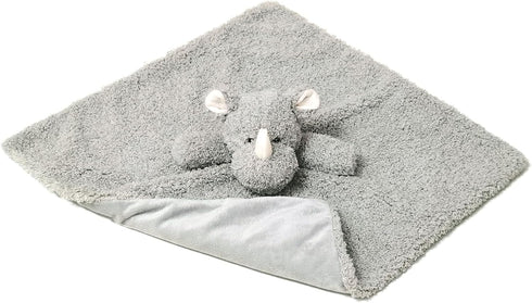 Baby Gray Rhino Soft Stuffed Animal Security Blanket, Plush Rhino Character Lovey Blanket, Baby Shower/Nursery Gift, Cuddly Newborn, Infant, Toddl...