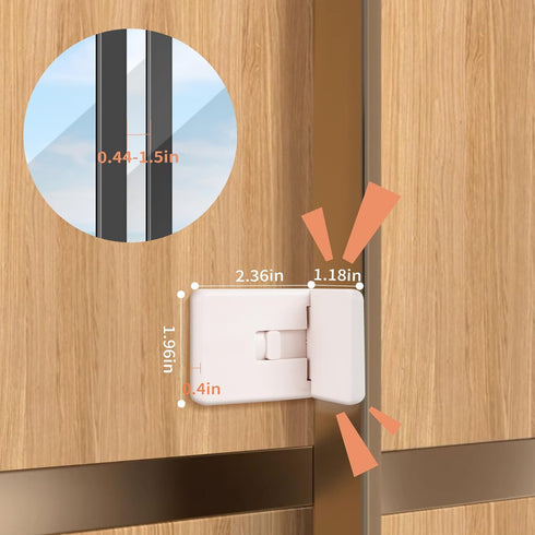 4 Pack Sliding Glass Door Child-Proof Lock with 3M Adhesive, Window Sliding Door Lock Baby Safety Window Lock for Sliding Glass Door, Sliding Wind...