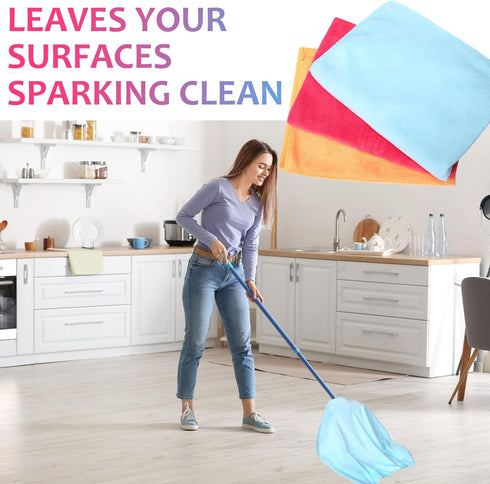 3 Pcs Extra Large Microfiber Cleaning Cloth 30" x 20" Washable Reusable Microfiber Towel Streak Free Lint Free Cloth for Cleaning Home Glass Offic...