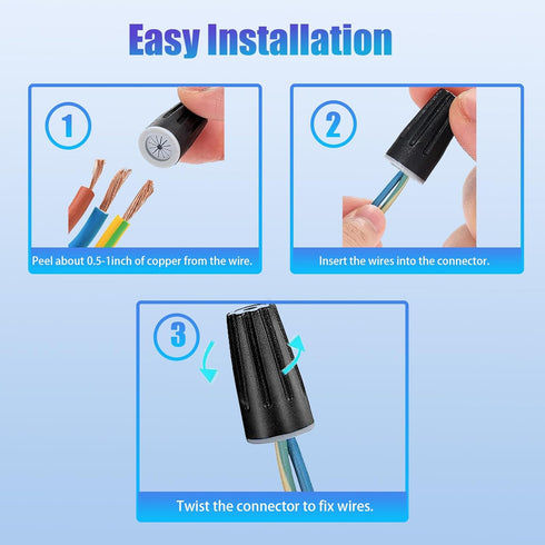 30PCS Waterproof Wire Electrical Connectors 22AWG-12AWG, Outdoor Seal Electrical Twist Nuts Caps Cable Terminal Connector for Landscape Light, Irr...