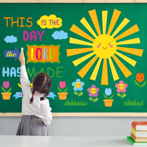 150 Pcs Religious Classroom Bulletin Board Sets Sunday School Lord Bulletin Board Inspired Christian Bulletin Board Set Spring Bulletin Board Cuto...