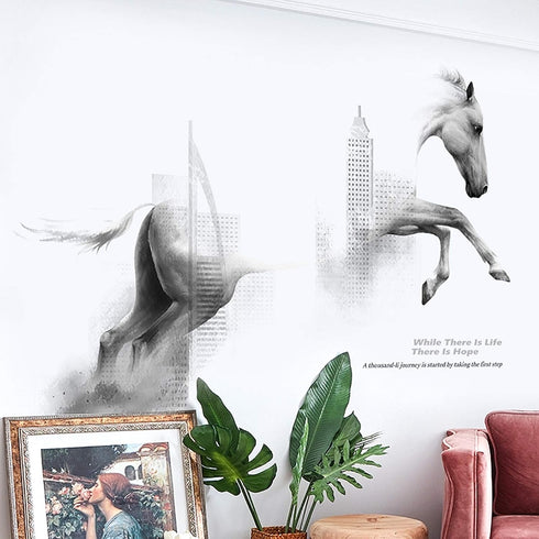 Horse Wall Decals Wall Stickers Peel and Stick Removable Decal Stick DIY Wall Art Murals Home Wall Decor for Bedroom Living Room Classroom Office ...