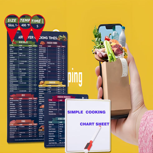 KW.Libite Air Fryer Cheat Sheet, Air Fryer Cookguide for Beginners, Air Fryer Recipes,Air Fryer Cooking Chart Air Fryer Magnetic Cheat Sheet, Air ...