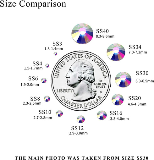 1440PCS SS20 Crystal AB Flatback Rhinestones Round Gems for Nail Art and Craft Clothes, Glue Fix Crystal Glass Diamond Stones (4.6-4.8mm)...