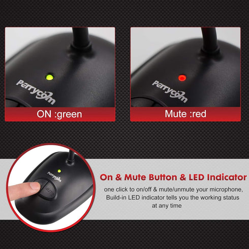 USB Computer Microphone, Plug&Play Cardioid Condenser PC Laptop Mic, On/Off and Mute Buttons with LED Indicator, Compatible with Windows/Mac, Idea...