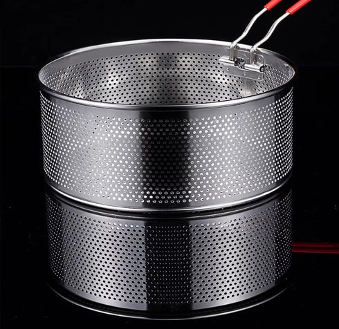 Tenta Kitchen Pasta Strainer Boiling Blanching Basket Vegetable Steamer Basket Stainless Steel Fryer Basket with Removable handle Insert for Veggi...
